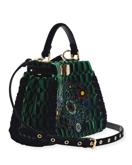 fendi green velvet bag